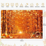 Fall Autumn Photography Backdrop Forest Maple Leaves Pumpkins Harvest Thanksgiving Party Banner