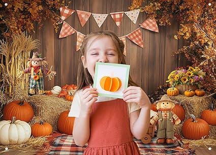 82.6x59inch Thanksgiving Backdrop Pumpkin Harvest Autumn Fall Photography Background