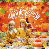 Thanksgiving Backdrop Large Happy Thanksgiving Banner Turkey Pumpkin Maple Leaf Decor