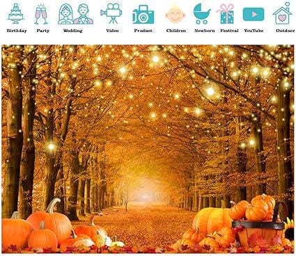 7x5ft Fall Pumpkin Thanksgiving Backdrop Party Decoration Photography Banner