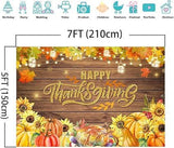 7x5ft Happy Thanksgiving Backdrop Maple Leaves Pumpkin Turkey Autumn Harvest Party Banner