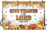 Thanksgiving Christian Backdrop Give Thanks to The Lord Autumn Pumpkins Sunflowers Banner