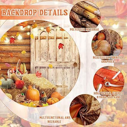 6x13ft Fall Garage Door Banner Thanksgiving Backdrop Autumn Holiday Party Wall Decor
