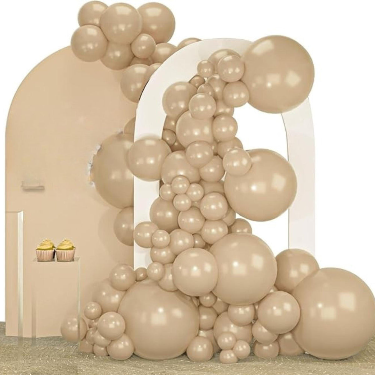 Vanilla Brown Balloon Arch Kit 140pcs Light Brown Balloons for Boho Party Decorations