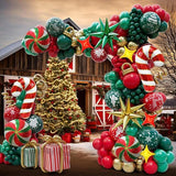 Gingerbread Holiday Balloon Arch Kit 182pcs with Candy Cane Balloons for Christmas