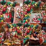 Gingerbread Holiday Balloon Arch Kit 182pcs with Candy Cane Balloons for Christmas
