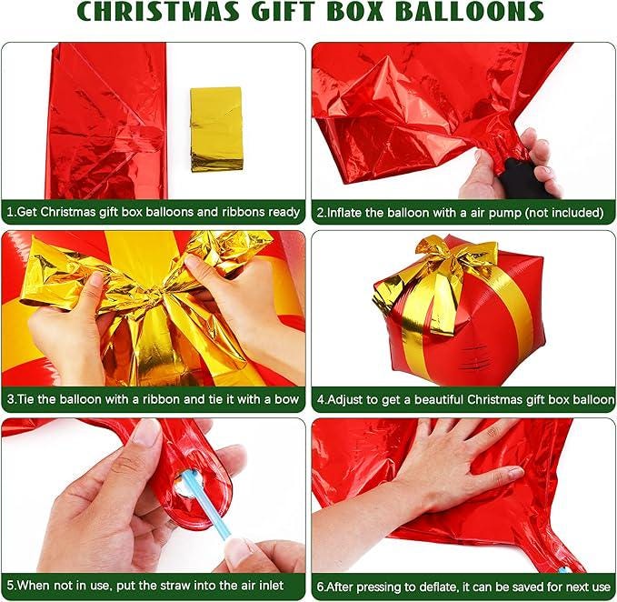 Christmas Balloon Arch Kit 233pcs with Candy, Star & Gift Box Balloons for Party