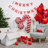 Christmas Balloon Arch Kit with Red White Balloons, Candy & Star Foil for Party