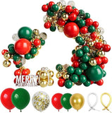 Red Green Gold Balloon Garland Kit with Confetti & Metallic Balloons for Party Decor