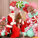 Gingerbread Balloon Garland Kit 139pcs Pink Red Green White for Christmas & New Year Party