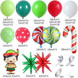 162-Piece Christmas Balloon Garland Kit with Red, Green & White Balloons and Festive Foils