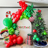 162-Piece Christmas Balloon Garland Kit with Red, Green & White Balloons and Festive Foils