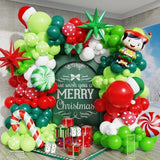 162-Piece Christmas Balloon Garland Kit with Red, Green & White Balloons and Festive Foils