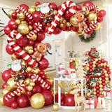 114-Piece Christmas Balloon Garland Kit with Red, Gold & Festive Foil Balloons for Party