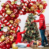 114-Piece Christmas Balloon Garland Kit with Red, Gold & Festive Foil Balloons for Party