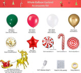 Christmas Balloon Garland Kit with Red, Gold, White & Green Balloons for Party Decor