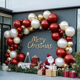 Burgundy & Gold Balloon Garland Kit with Red, White and Metallic Balloons for Party Decor