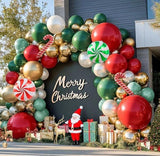 Christmas Balloon Garland Kit: Red, Green, Gold & Candy Cane Balloons