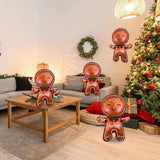 3-Piece Christmas Gingerbread Man Foil Balloons Set for Party Decorations