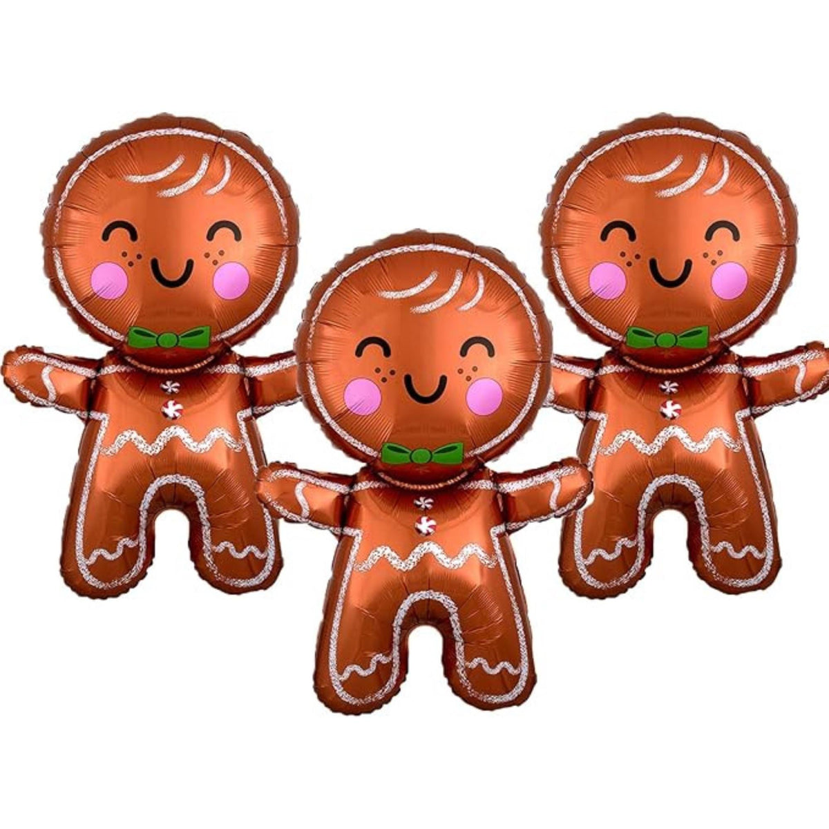 3-Piece Christmas Gingerbread Man Foil Balloons Set for Party Decorations
