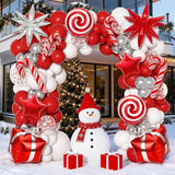 Christmas Balloon Garland Kit: Red, White & Silver Party Arch