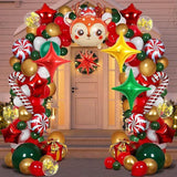 Christmas Balloon Garland Kit: Red, Green, Gold Party Decor