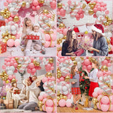 Christmas Balloon Arch Kit: Pink, White & Gold Party Decor
