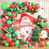 Christmas Balloon Arch Kit: Santa, Candy Cane, Red Green Décor