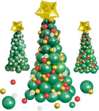 Christmas Tree Balloon Arch Kit | Green, Gold & Red Holiday Decor