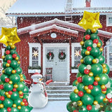 Christmas Tree Balloon Arch Kit | Green, Gold & Red Holiday Decor