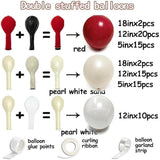 Red White Balloon Arch Kit Double Stuffed Burgundy Pearl Balloons for Party Décor