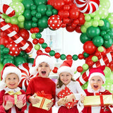 Christmas Balloon Arch Kit: Red, Lime & Dark Green, Candy Cane Balloons