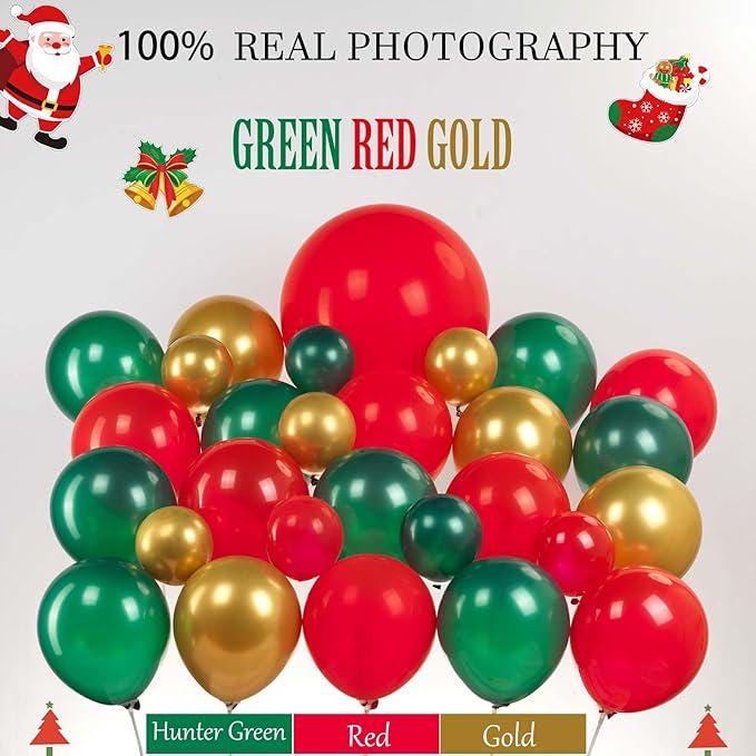 Christmas Balloon Arch Kit: Red, Green, Gold, Santa Decor