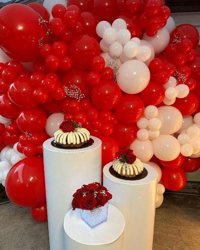 Winter Christmas Balloon Arch Red Green Gold with Candy Cane Snowman & Snowflake Décor