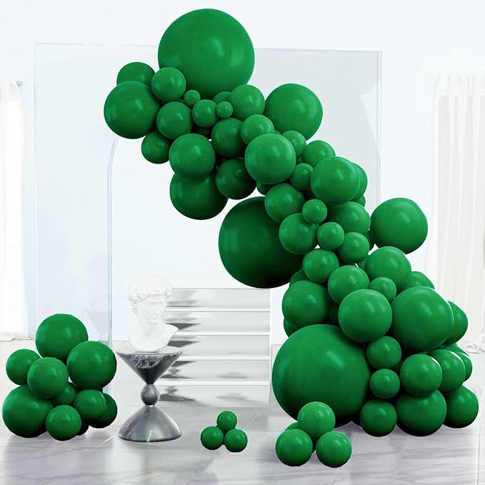 Dark Green Balloon Arch Kit 123Pcs Hunter Emerald Green Balloons for Christmas Jungle Party