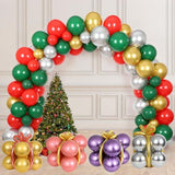 Christmas Balloon Arch Kit: Red, Green, Gold, Silver Balloons (110 Pcs)