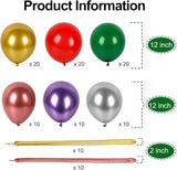 Christmas Balloon Arch Kit: Red, Green, Gold, Silver Balloons (110 Pcs)