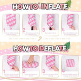 Pastel Pink Beige Christmas Balloon Arch Kit 138Pcs with Candy Cane Gingerbread Foil Balloons