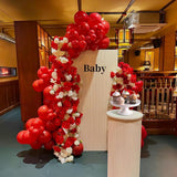 Red Balloon Arch Kit 124Pcs Latex Balloons in Various Sizes for Christmas Birthday Party
