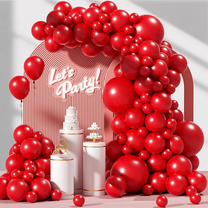 Red Balloon Arch Kit: 120 Latex Balloons for Party Decor
