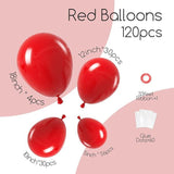 Red Balloon Arch Kit: 120 Latex Balloons for Party Decor