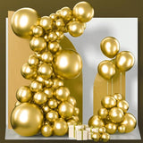 85-Piece Metallic Gold Balloon Set in Various Sizes for Party Garland or Arch