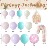 147-Piece Christmas Balloon Arch Kit with Pink Purple Macaron Balloons and Foils