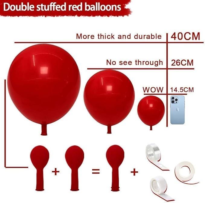 Red Double Stuffed Balloon Arch Kit - Party Decor