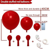Red Double Stuffed Balloon Arch Kit - Party Decor