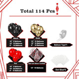 Red, Black, and Gold Balloon Arch Kit - 114 Piece Party Decor