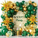 Green and Gold Balloon Arch Kit: 137-Piece Party Decor