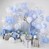 115-Piece Blue and White Christmas Balloon Arch Kit with Snowflake and Star Foils