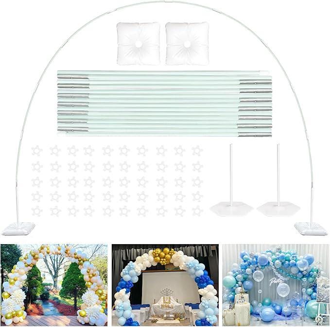 10FT Wide 7.5FT High Adjustable Balloon Arch Stand Kit for Party Decorations