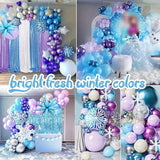Winter Wonderland Balloon Arch Kit: Purple, Blue & Silver Snowflakes